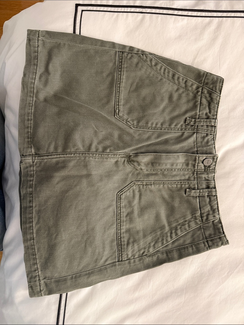PAIGE Olive Green Utility Bermuda Shorts